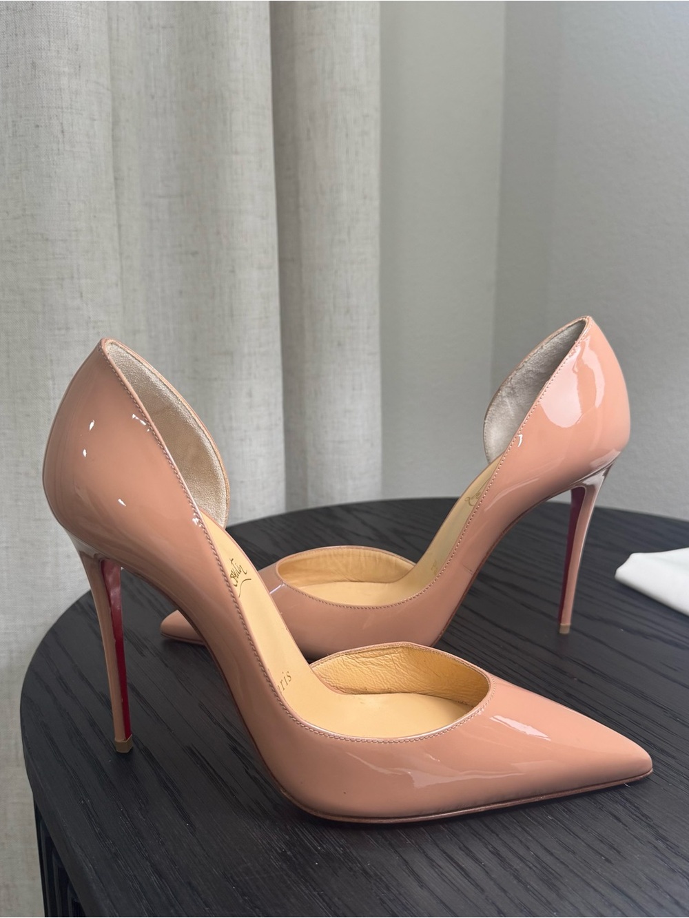 Christian Louboutin Iriza 100 Pumps Patent Nude 39